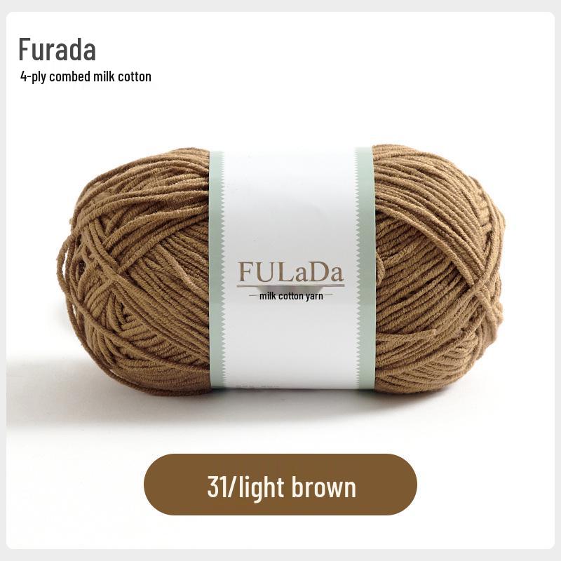 Baby 4-fädig gekämmte Milchbaumwollgarnknäuel zum Handstricken & Häkeln - DIY Puppe, Pullover, Schal Materialpaket