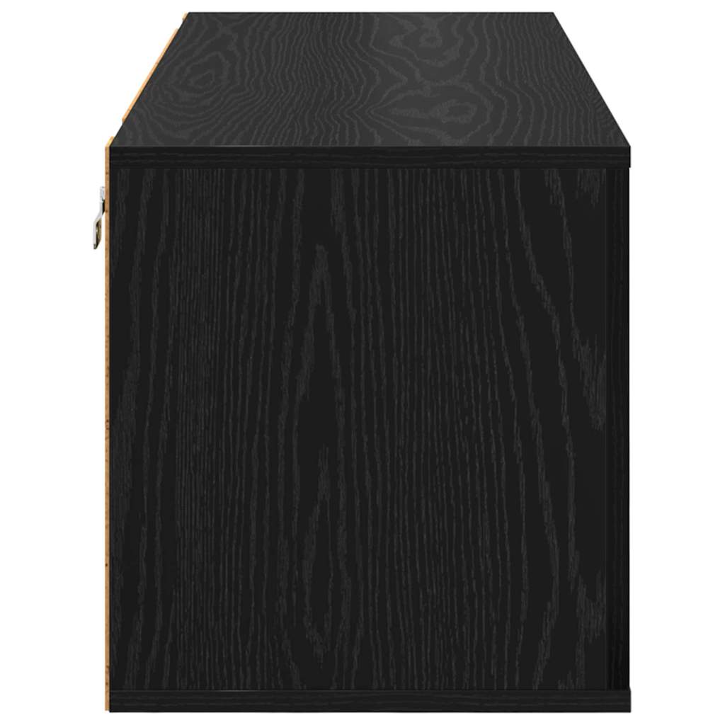 Shoe Cabinet with Shelf Black Oak Effect 100 X 35 X 38 Cm