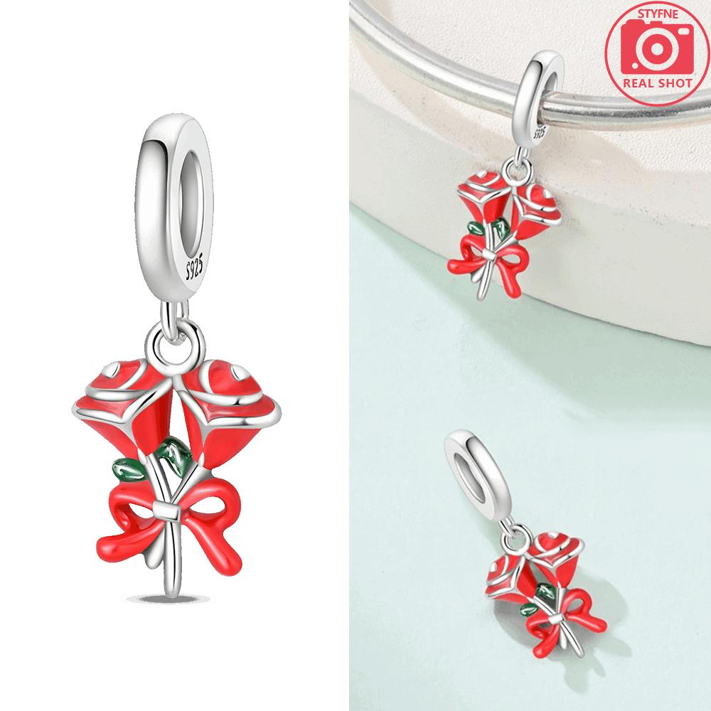 Charms Copper Original Blue Zircon Swan Pendant Butterfly Shoes Bead Fit Bracelet Women Jewelry Diy Accessory Gift