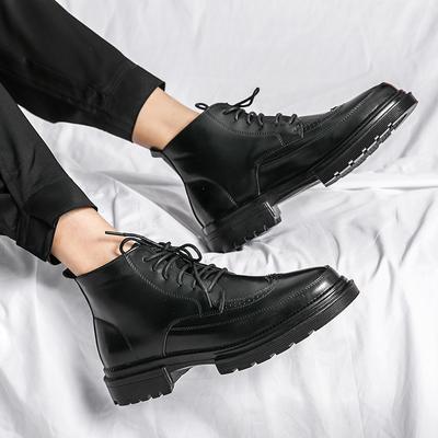Mens High Top Sneakers Men Fashion Motorcycle Boots New Arrival Britsh Vintage Leather Boots Design Men's Casual Ankle Boots