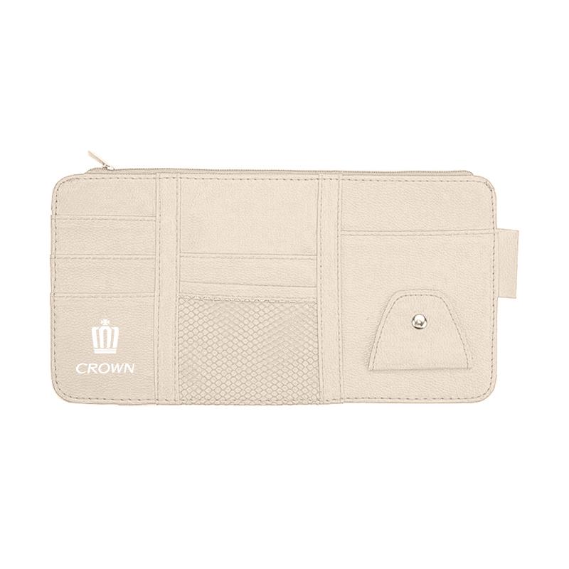 2026 Hot For Toyota Hub Caps PU Leather Car Sun Visor Ticket Card Storage Bag Accessories For Toyota Gazoo Racing Corolla Crown 