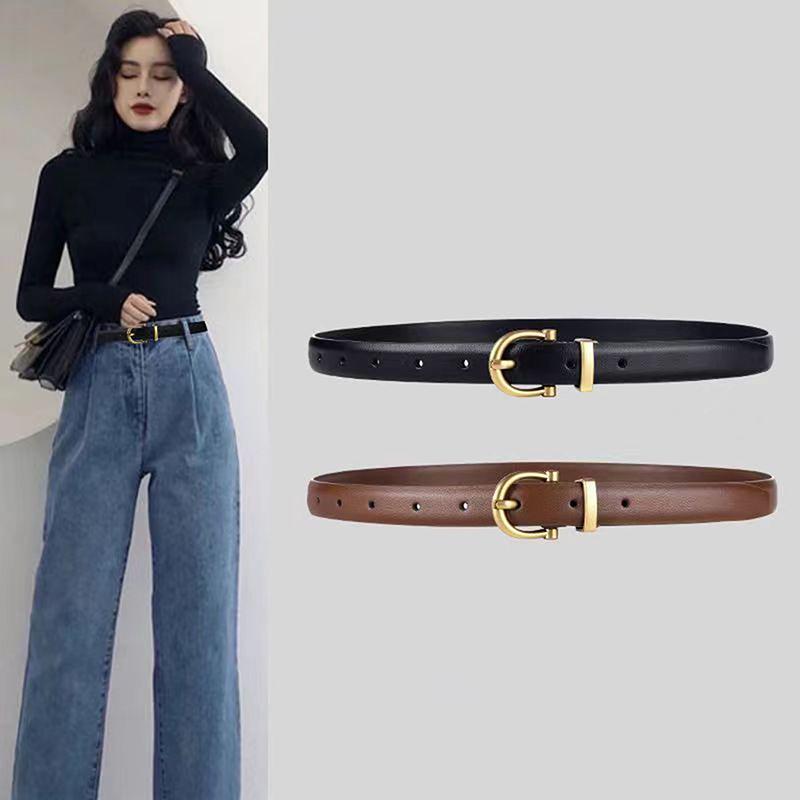 Luxury Designer Women Belt Genuine Leather Female  Metal Belt Buckle Waistband 3 Colors High Quality Trend Belt Lady