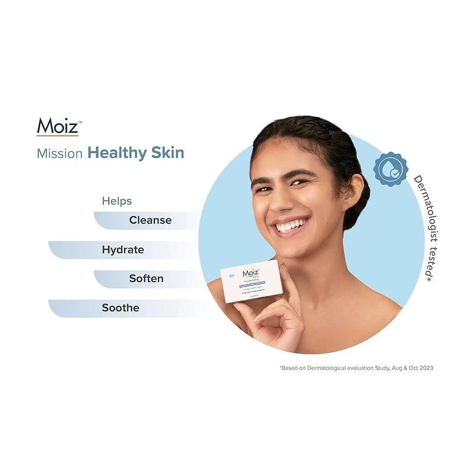Moiz Syndet Bathing Bar pH 5.5 With Shea Butter, Aloe Vera & Vitamin E Pack of 4