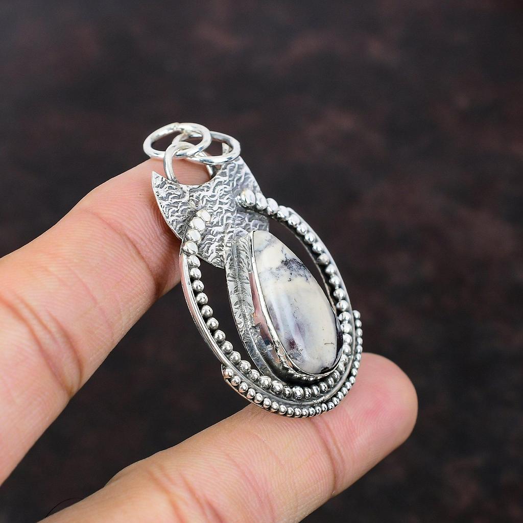 Porslinsjaspis Hänge Helt Nytt Ädelstenssmycke 925 Sterling Silver Hänge Unikt Smycke Handgjort Helande Sten Hänge Gåva För Kvinnor