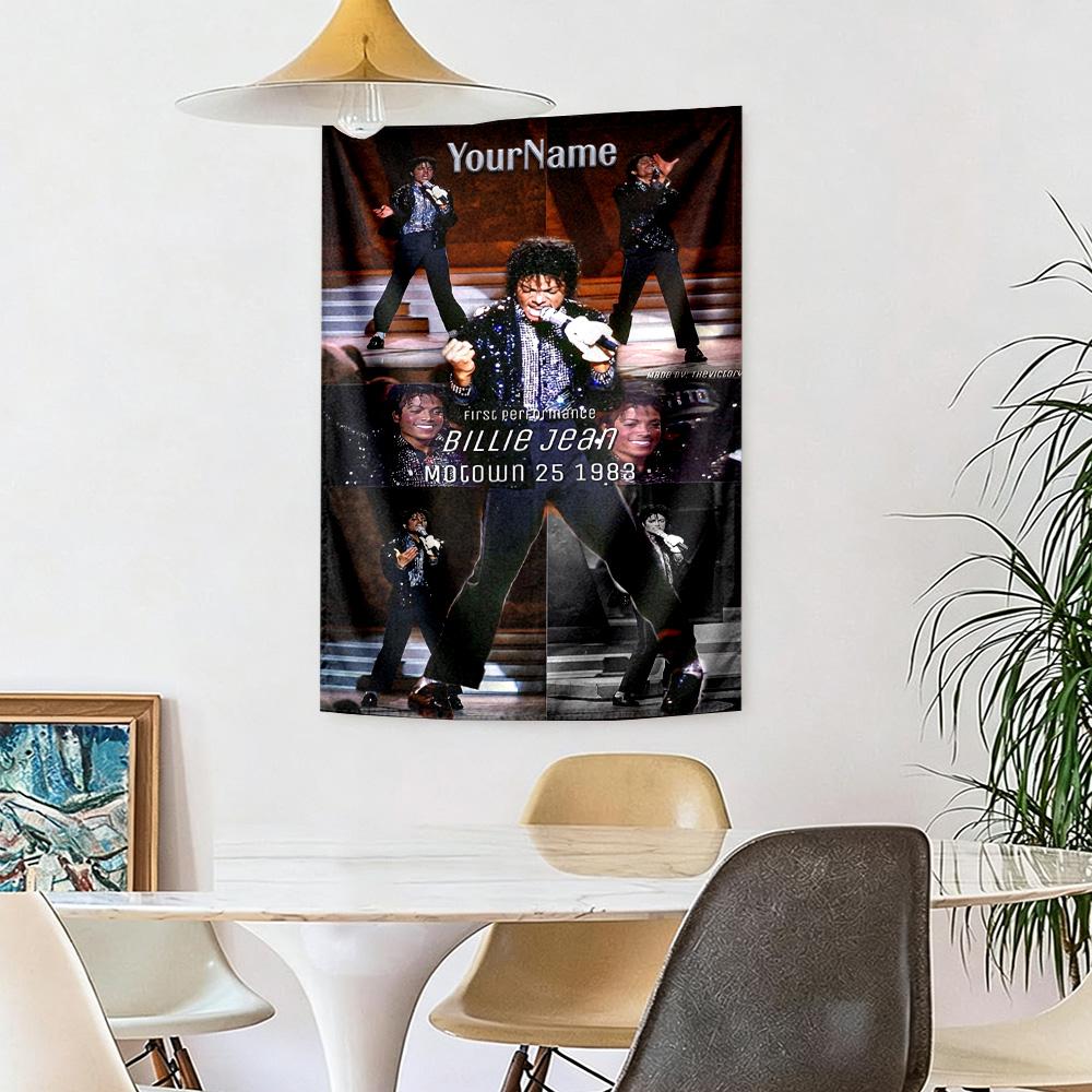 Michael Jackson Custom Your Name Wall Decor Tapestry Art For Pet Memorial Birthdaywedding Party Backdrop Family Gift