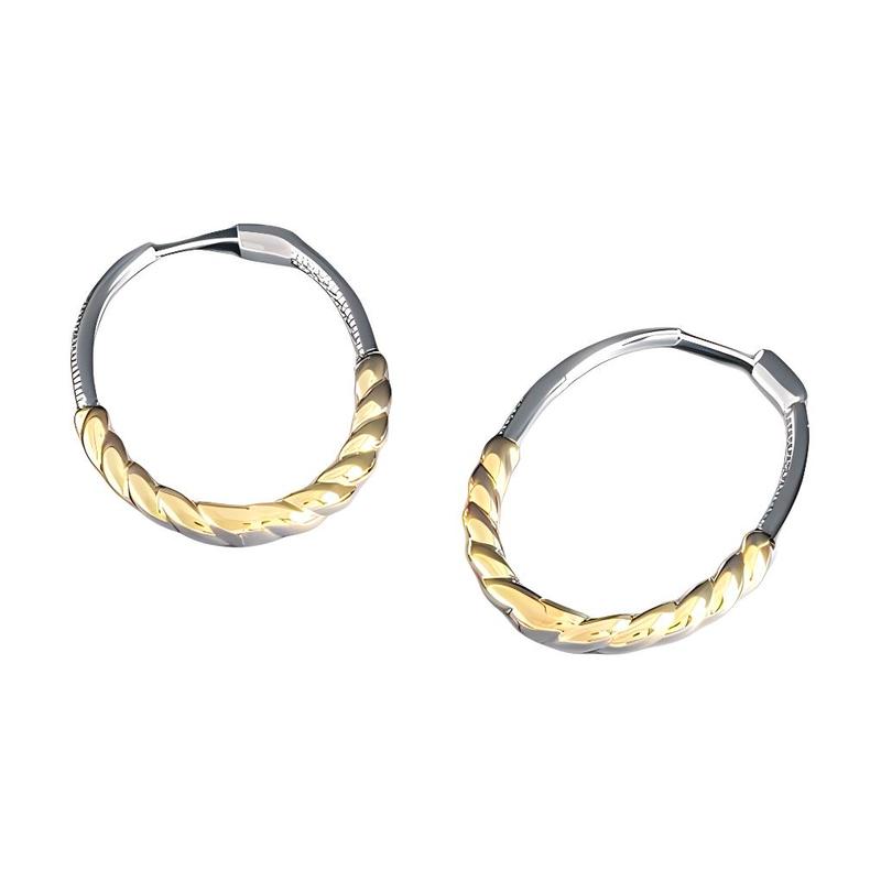 APM Monaco Pavé spiral hoop 925 silver earrings for women silver/gold AE14537XRH серебряный
