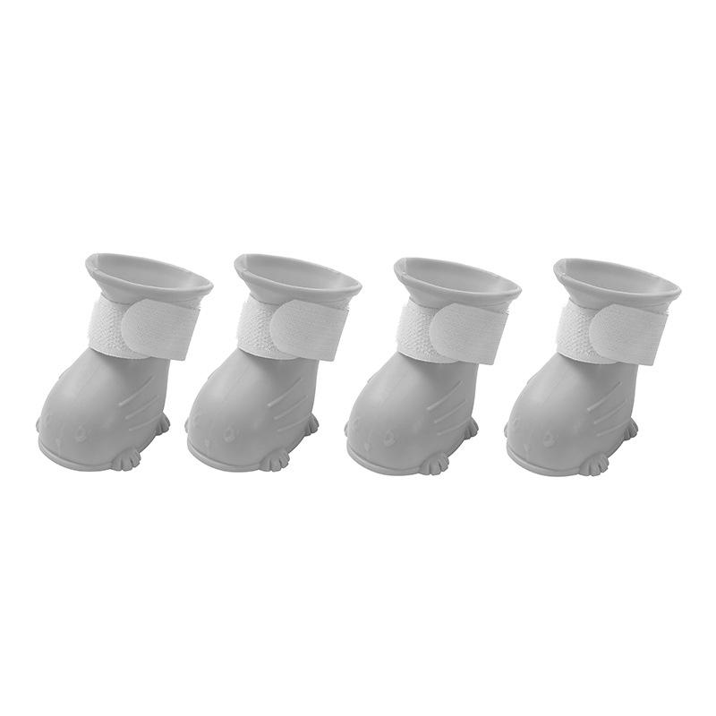 4pcs/set Dog Rainshoes for Small Medium Dogs Anti-slip Rain Boots Anti-dirty Outdoor Dog Shoes Puppy Ankle Boots Dog Accessories