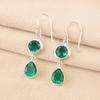 Friendship Day Sale Green Emerald Gemstone Dangle Earrings Jewelry 925 Silver EE-142-11
