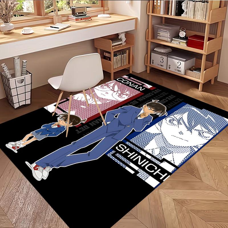 Detective Conan Print Rug, Washable Floor Carpet, For Entryway Dorm Laundry Room Office Study, Home Decor Birthday Christmas Gift