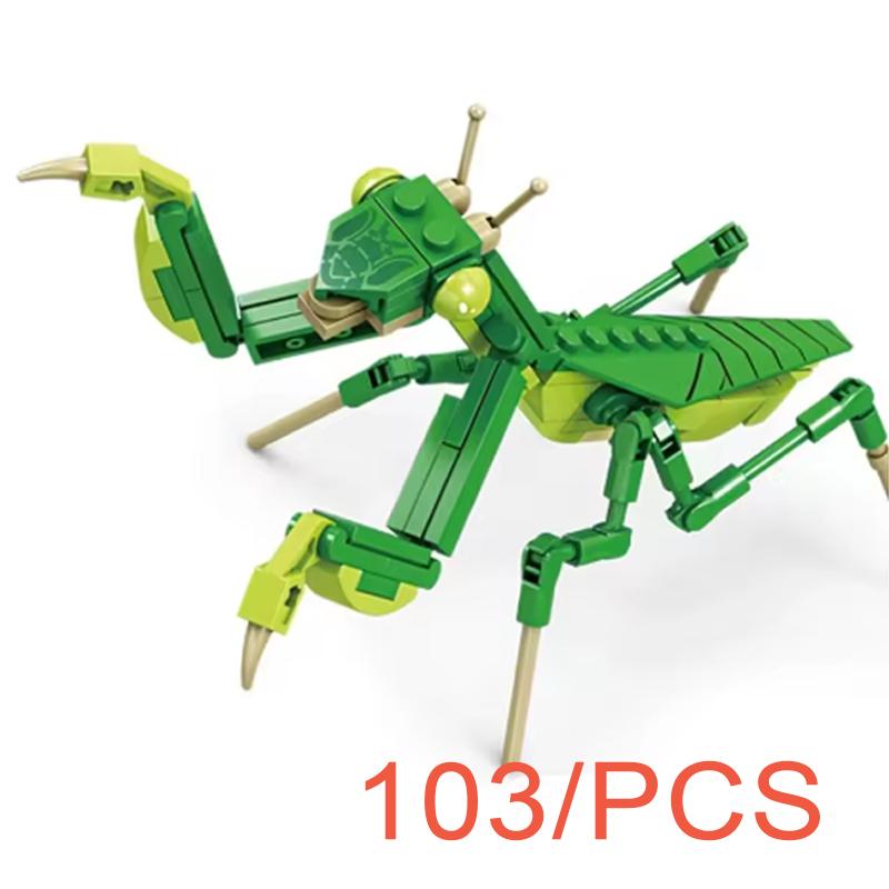 MOC Puzzle Zvířecí Stavební Kostky Včela Tygr Lev Žirafa Žába Krokodýli Liška Pták Divoké Prase Hmyz Mini DIY Cihlová Hračka Dárek F029