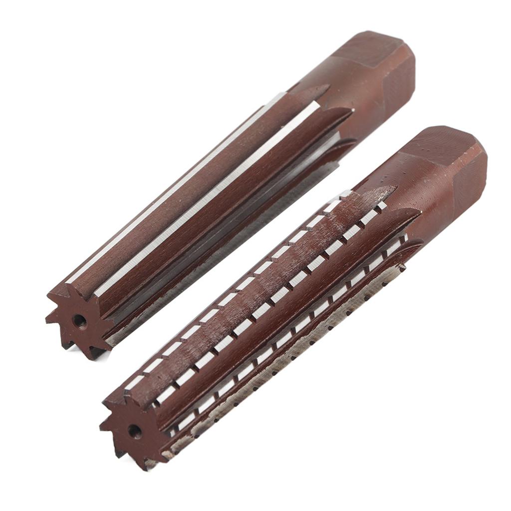 2PCS grobe feine Morsekegel Reibahle Handreibahle aus Hartstahl mit geradem Schaft(MT4# )