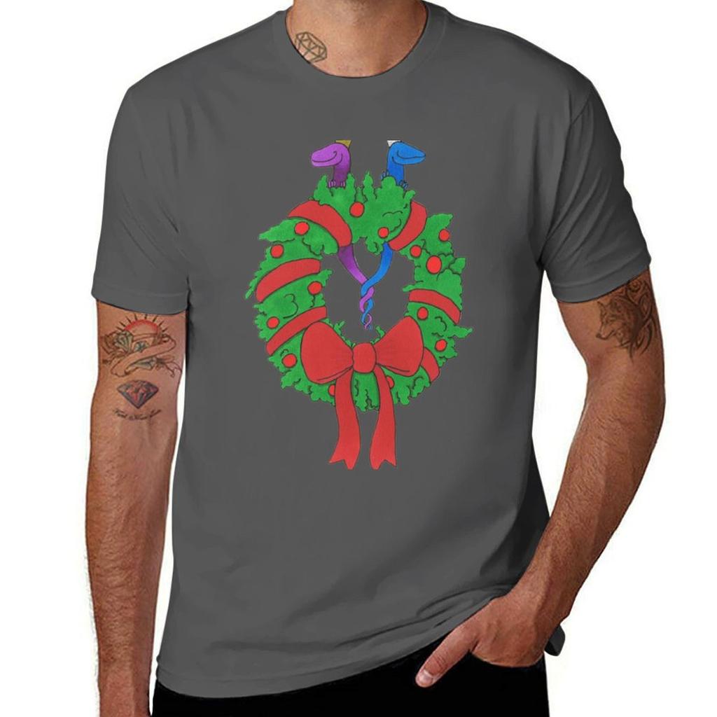 Runcible Monsters Christmas Wreath Tshirt Breathable Travel Tshirt