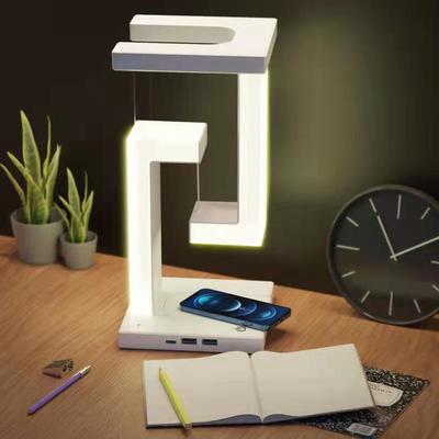 LED-Anti-Schwerkraft-Nachtlicht mit 10-W-Wireless-Ladegerät, Schreibtischlampe, dimmbare LED-Tischlampe für Schlafzimmer-Nachttischdekor