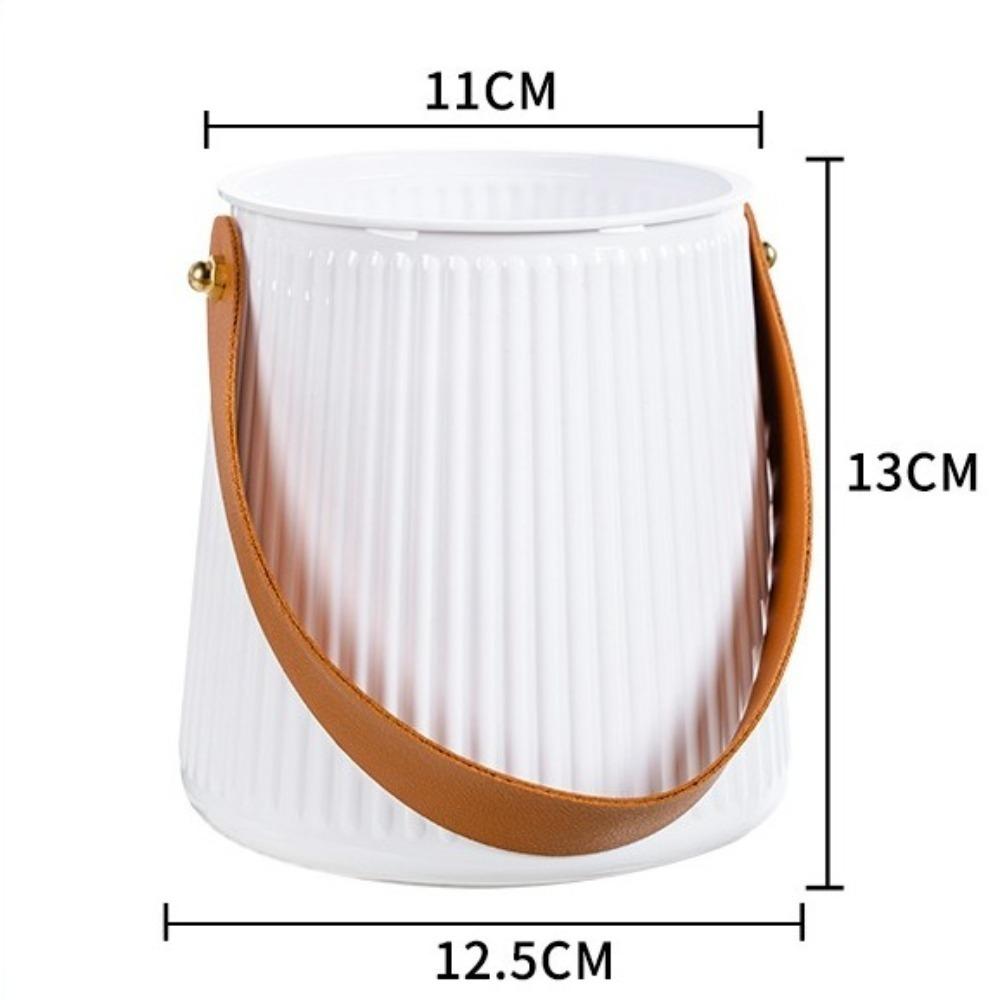 

Роскошный горшок для гидропонных растений с автополивом, пластиковый, с ручкой, цветочный горшок, декор для офиса, бонсай белый