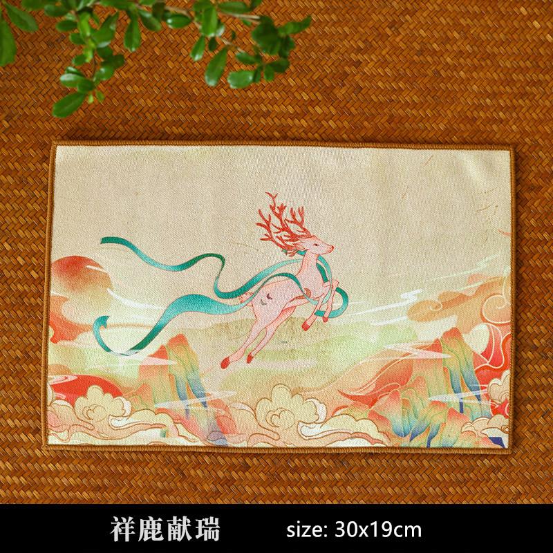 

Chinese Painted Thicken Tea Towel Super Absorbent Rag Table Cleaning Tea Cloth Mats Bowl Teapot Tea Napkin Home Desktop Decor