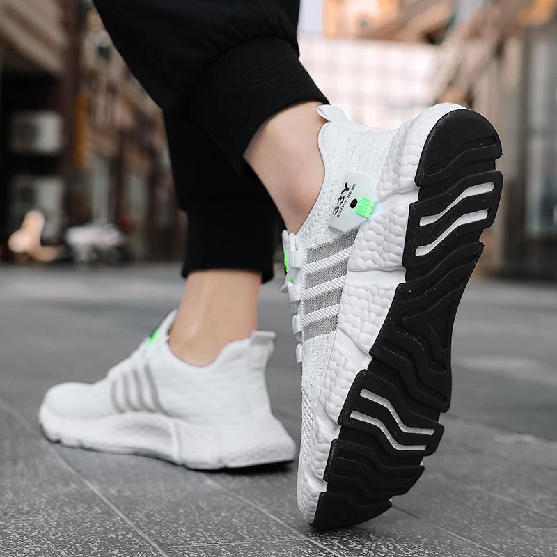 Scarpe sportive casual da uomo, traspiranti, leggere, da ginnastica, da esterno, in rete, nere, da corsa, da jogging, da tennis, da passeggio