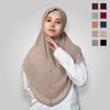 Fashion Double Layer Instant Hijab Full Cover Head Women Soft Chiffon Amira Scarf Islam Female Ramadan Headscarf Solid Turban