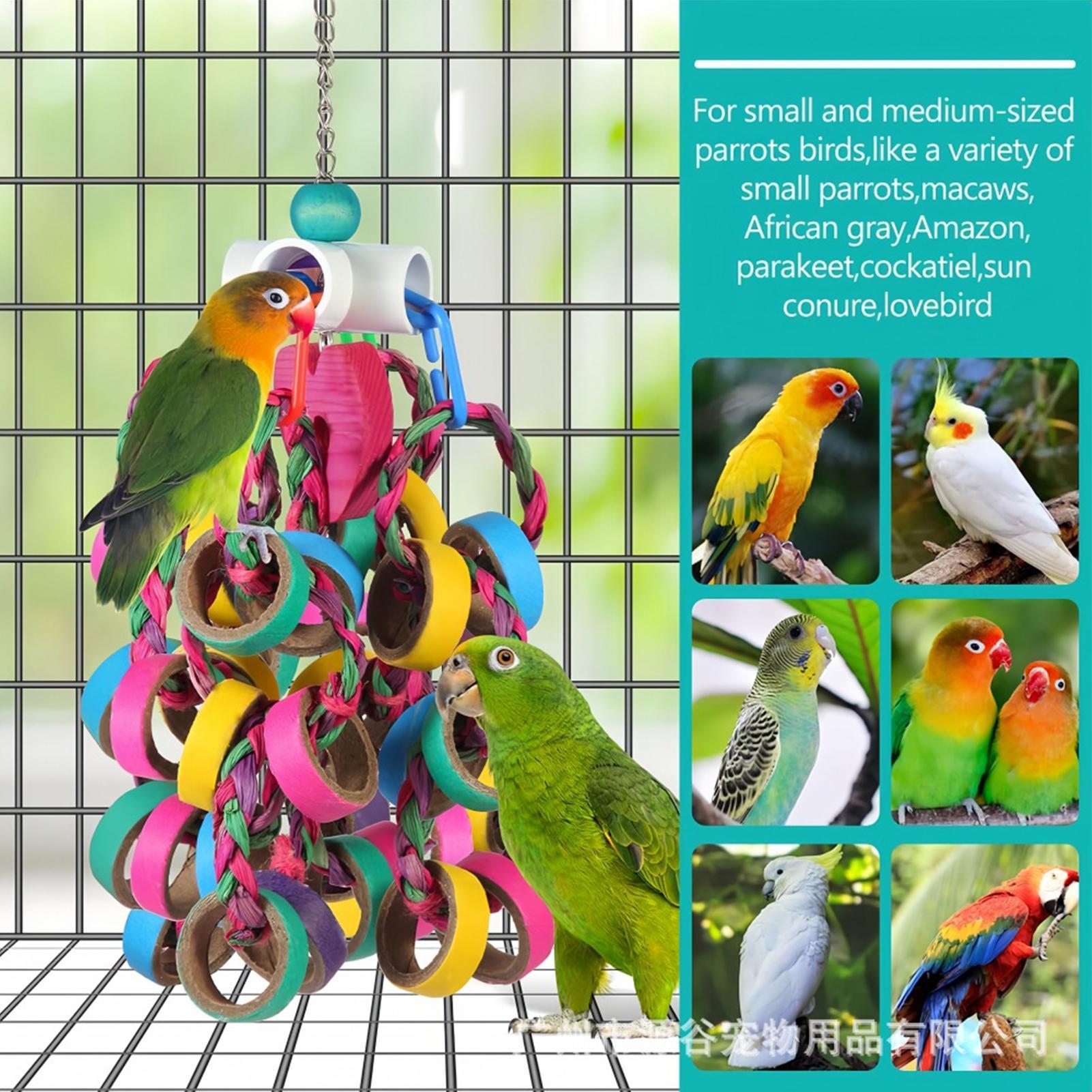 

Bird Toys For Parakeets Funny Natural Chewable Perch Ornaments Bird Foraging Toys For Parakeets Lovebirds Macaws Cockatiels Home China Mainland