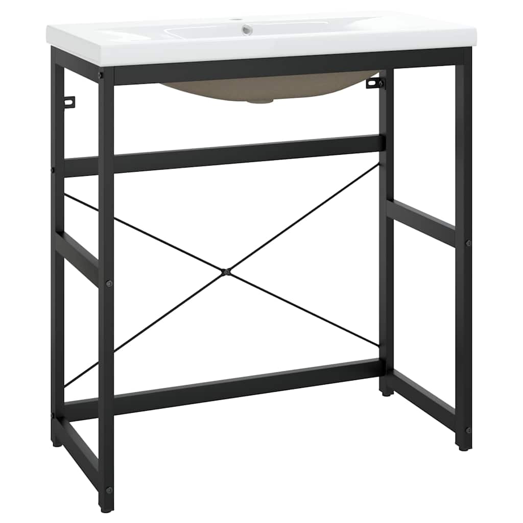 Badezimmer Waschbeckenunterschrank mit Waschbecken Schwarzes Eisen