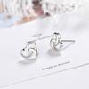 925 Silver Love Heart Stud Earrings For Women Engagement Elegant Luxury Jewelry Trend Best Selling Jewellery