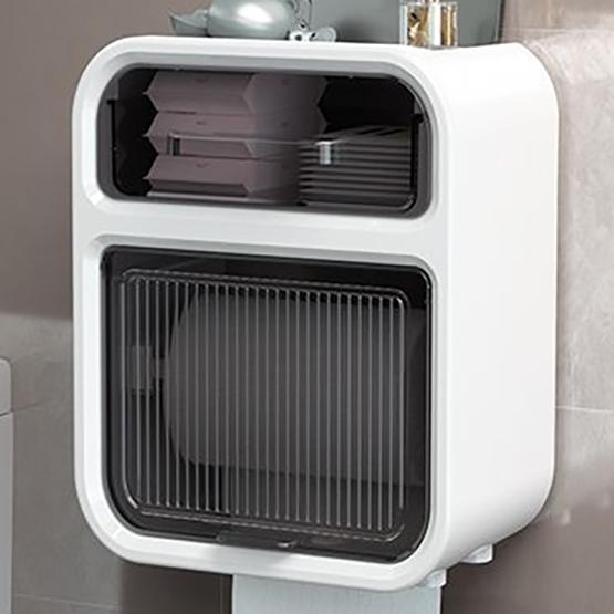 

WTEMPO Коробка для туалетной бумаги Стеллаж для хранения туалетной бумаги Водонепроницаемая неперфорированная стойка для салфеток Высококачественная настенная коробка для рулонной бумаги 17.5*22cm белый