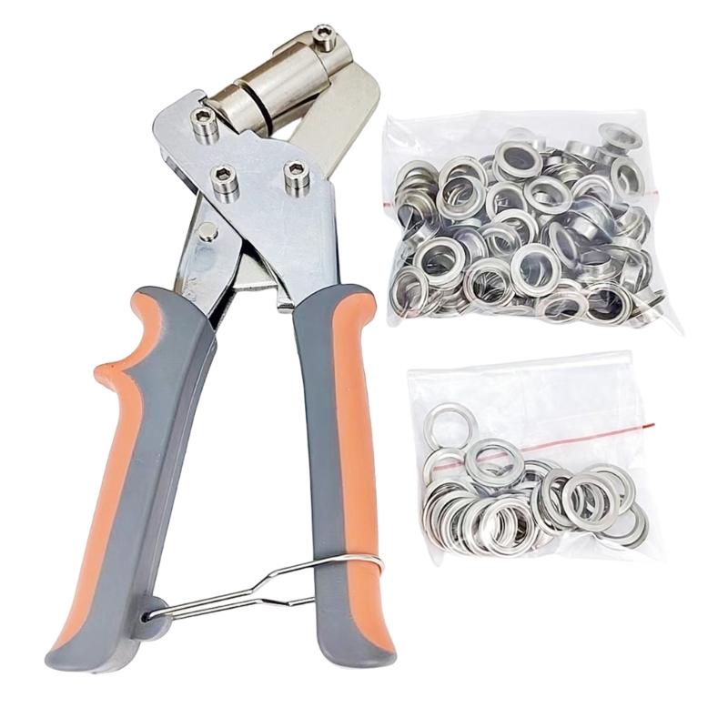 

Набор инструментов для установки люверсов, 3/8 дюйма Ручной набор для установки люверсов Ручной пресс для люверсов с 120 шт. люверсов 10 мм 1