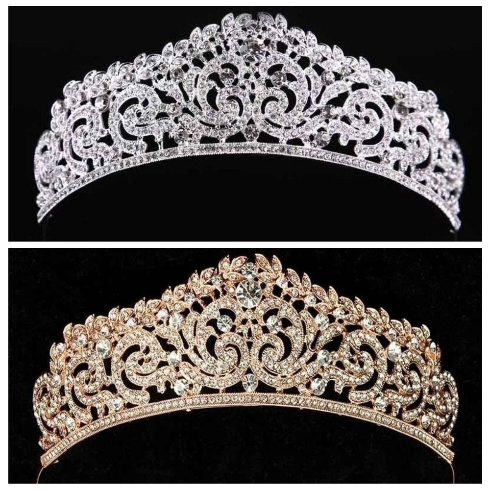 Zinc Zinc Alloy Princess Crown Baroque Crown Hair Accessory Luxury Rhinestone Tiara Wedding