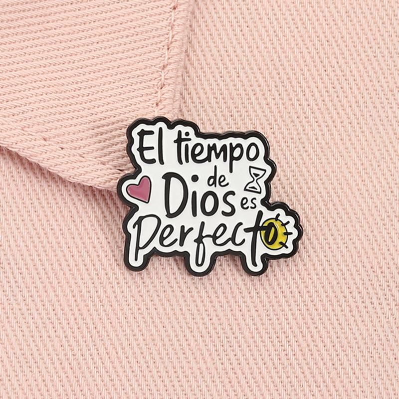 Spanish Quotes Series Enamel Pins JW.ORG Bible Verse Octagon Stop Sign Motivational Phrase Brooches Lapel Badge Jewelry Gifts