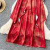 Women's Off-the-neck Dress French Loose Style Irregular Vacation Dress