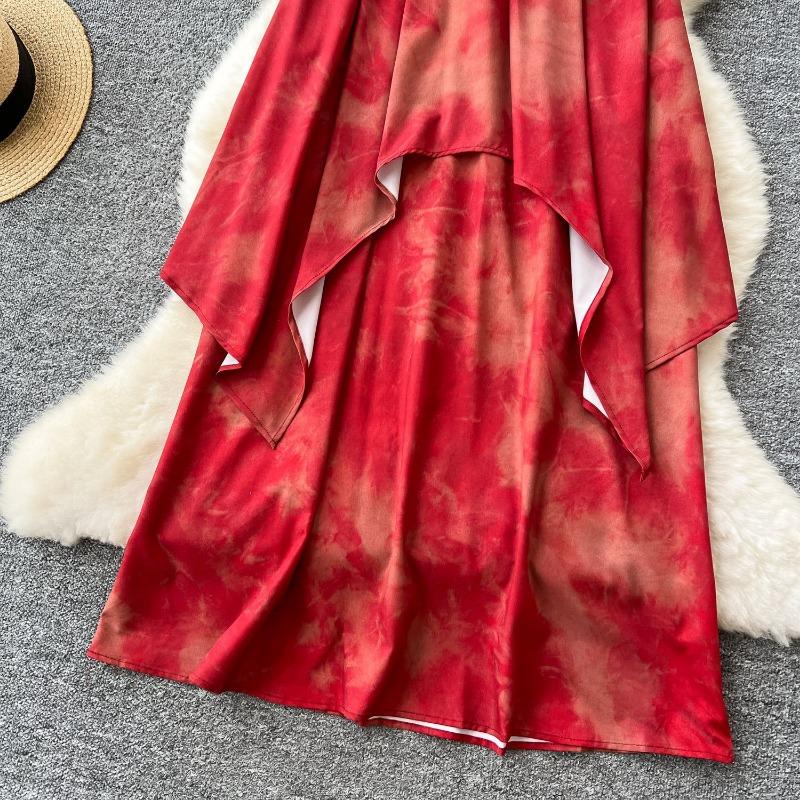 Women's Off-the-neck Dress French Loose Style Irregular Vacation Dress