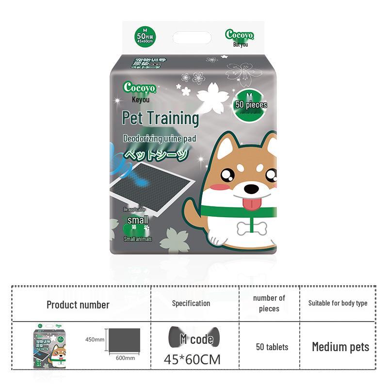 Cocoyo Pet Training Pads with Activated Carbon - Absorbent Deodorizing Diapers for Dogs and Cats