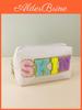 Pu Embroidered Letter Makeup Bag Waterproof Large Capacity Storage Pouch For Women