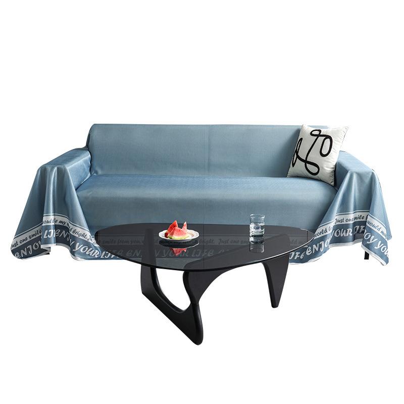 Modrý ledový hedvábný potah na pohovku Látkový letní podsedák na léto Jednoduché moderní cool pohovka ručník proti poškrábání potah na pohovku 