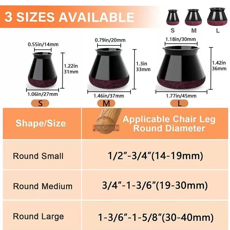 New TPE Thickened Chair Leg Protectors - Silent Pads for Chairs and Tables