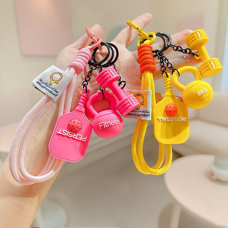 Portable 1 PCS PVC Pickleball Bag Tag Keyring Cute Lightweight Pendant for Car Keychain Backpack Pickleball Fans Creative Gift