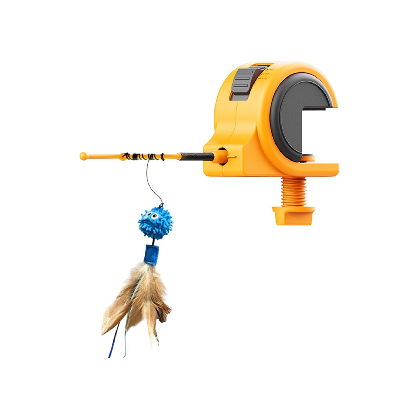 

Automatic Interactive Cats Toy, Rechargeable Electric Teaser Wand With Motion & Timer, Hands-Free Self-Playing Cats Enrichment Toy With Catnip, One Size жовтий