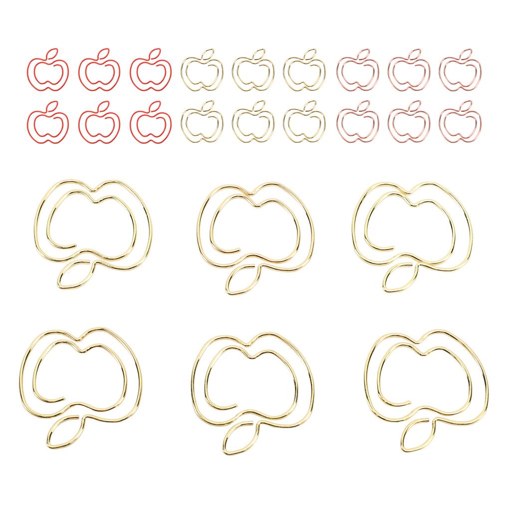 100pcs Fruit Paper Clips Cute Bookmark Pare Clips Portable Funny Small Paper Clips with Transparent 