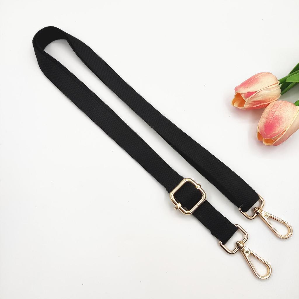 Adjustable 2cm Cotton Shoulder Strap - Solid Color Woven Replacement for Crossbody Bags