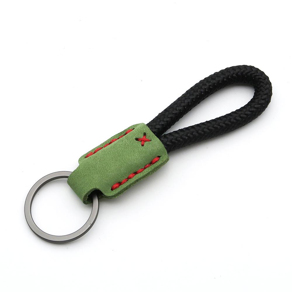 Handmade Genuine Leather Key Chain Pendant - Frosted Leather, Multifunctional Lanyard, Creative Design Key Ring