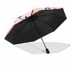1pc Cat Pattern Automatic Umbrella   Auto Open/Close Folding Umbrella with  8 Rib Frame, 3 Fold Compact Umbrella for Men & Women