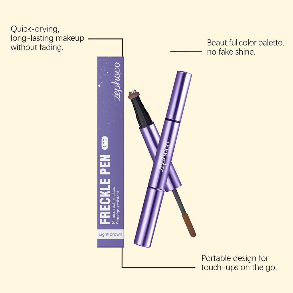 Zephoco Light Brown Freckle Pen: Smooth application, excellent color payoff for natural faux freckles.