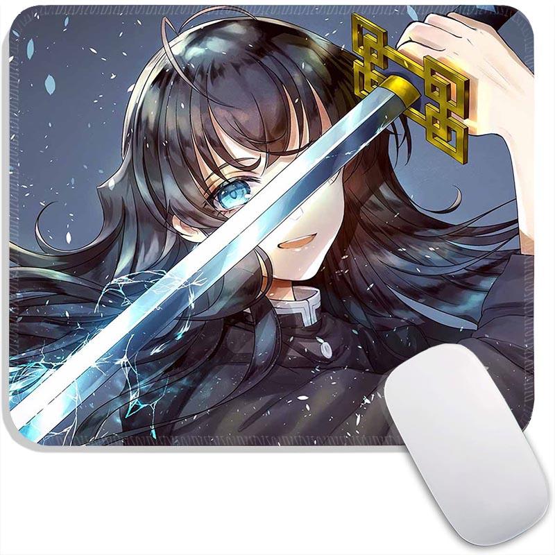 Small Mouse Pad Anime Demon Slayer Gamer Edge Stitched Standard Gaming Mousepad Travel Mouse Mat Non-Slip Office Mousemats