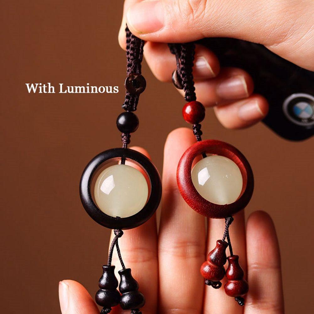 With Luminous Hanging Cord Strap Cell Phone Lanyard Red Sandalwood Pendant Bag Pendant Mobile Phone Lanyard