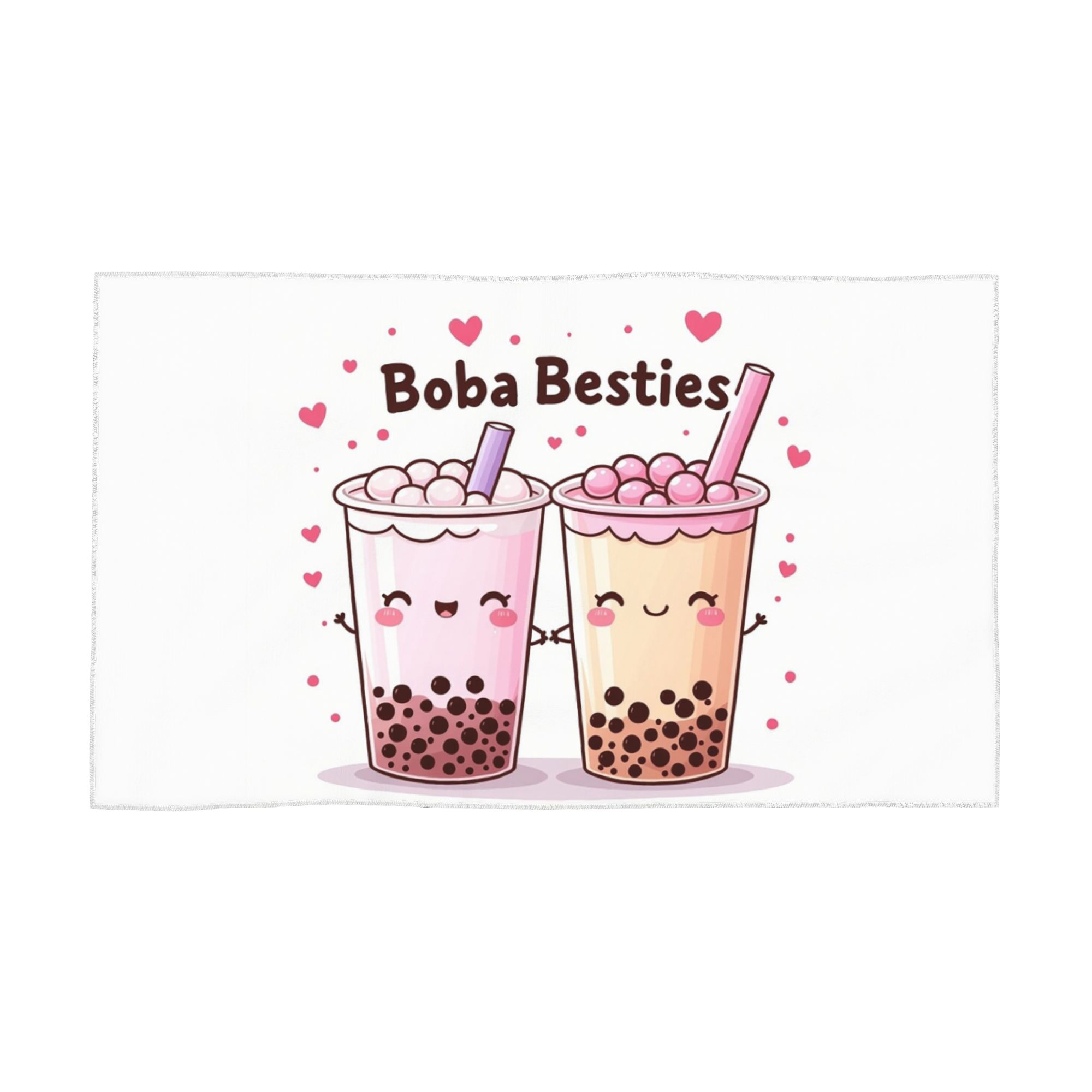 

Boba Besties Cute Kawaii Bubble Tea Soft Face Towel Quick Dry Pool Bath Cotton Towels Absorbent W30*H60(CM)