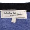Salvatore Ferragamo made in Italy Border Pattern Long sleeve knit L blue Men's Used