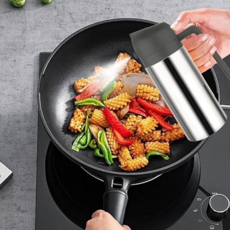 Modern Stainless Steel Oil Dispenser With Pump For Kitchen Use