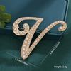Pearl Alphabet Brooches: Retro Letter Pins for Clothing and Necklines.