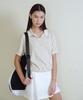 Monday Flow Monple Terry Collared Top_Light Beige