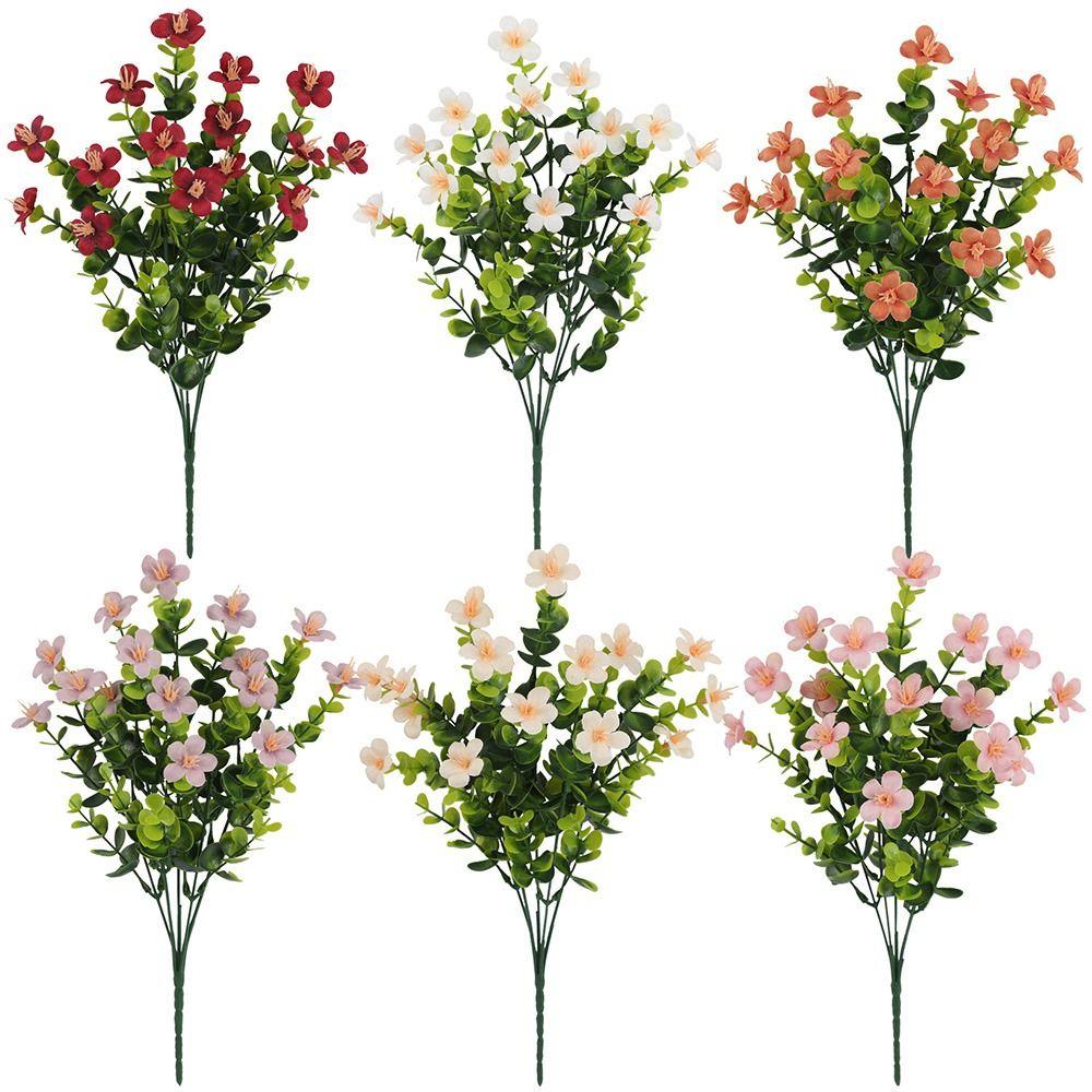 Multicolor Artificial Flower Eucalyptus Leaves Green Leaves Floral Arrangement Simulation Flower Silk Petals Photo Props