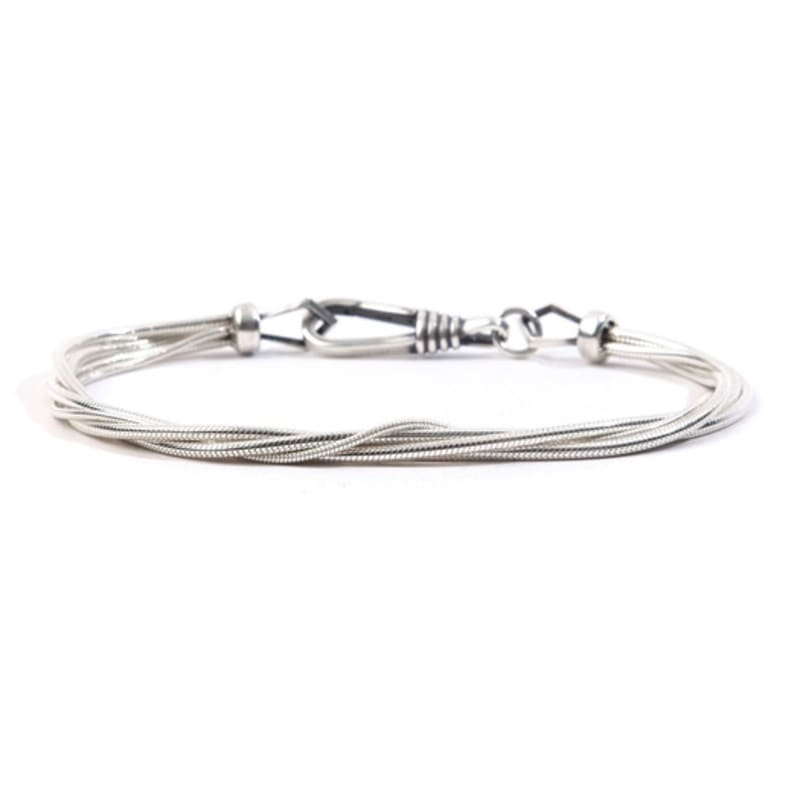 SEWNSWEN SILVER LAYERED SILK SNAKE BRACELET